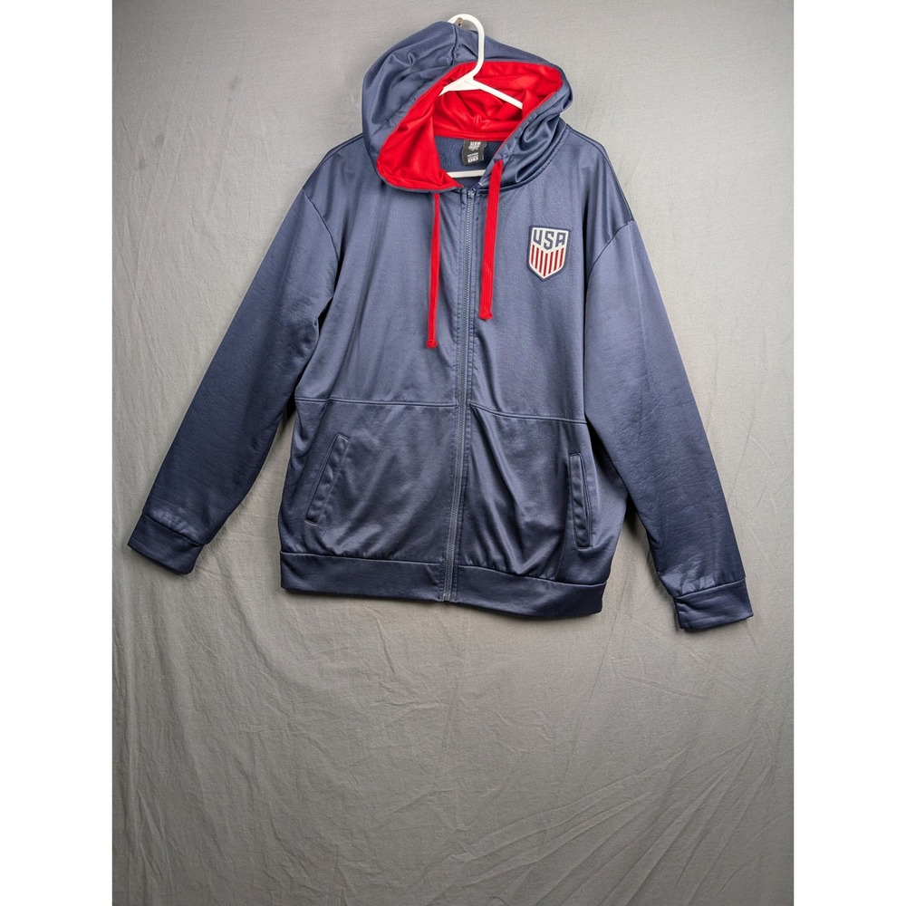 US Soccer Mens Medium‎ Full Zip Hoodie Navy Blue United States Soccer